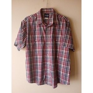 Wrangler Men's Shirt Red&White Plaid Western Design Faux Pearl Snap Buttons XXL
